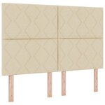 vidaXL Lit à Sommier avec Matelas & Banc Crème 160x200 cm Tissu
