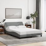 vidaXL Cadre de lit sans matelas gris clair 120x200 cm tissu