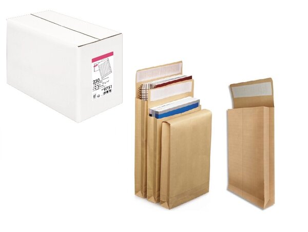 Lot de 125 pochettes 300x470 Avec Soufflets 70 kraft armée
