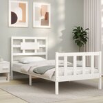 vidaXL Cadre de lit sans matelas blanc bois de pin massif