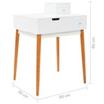vidaXL Coiffeuse avec miroir MDF 60 x 50 x 86 cm