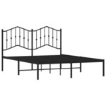 vidaXL Cadre de lit métal sans matelas avec tête de lit noir 140x200cm