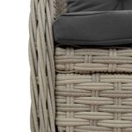 vidaXL Ensemble à manger de jardin et coussins 5 Pièces gris clair rotin