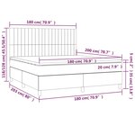 vidaXL Sommier à lattes de lit et matelas et LED Noir 180x200 cm Tissu