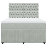 vidaXL Sommier à lattes de lit et matelas Gris clair 160x200cm Velours
