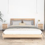 vidaXL Tables de chevet 2Pièces blanc 40x30x55 5cm bois ingénierie et fer