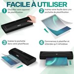 ACROPAQ 100 Feuilles plastifieuse A4 80 microns- Avec 100 pochettes de Plastification- Standard- Brillantes- Coins arrondis
