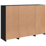 vidaXL Buffets avec lumières LED 3 Pièces noir bois d'ingénierie
