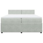 vidaXL Sommier à lattes de lit et matelas Gris clair 200x200cm Velours