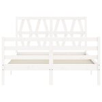 vidaXL Cadre de lit sans matelas blanc bois massif