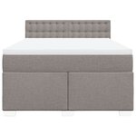 vidaXL Sommier à lattes de lit avec matelas Taupe 140x190 cm Tissu