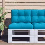 vidaXL Coussins de palette lot de 2 bleu tissu