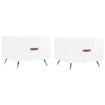 vidaXL Tables basses 2 Pièces blanc brillant 50x50x40cm bois d'ingénierie