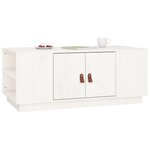vidaXL Table basse Blanc 100x50x41 cm Bois massif de pin