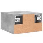 vidaXL Table de chevet murale gris béton 35x35x20 cm