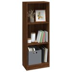 vidaXL Bibliothèque 3 niveaux Chêne marron 40x24x109cm Bois ingénierie