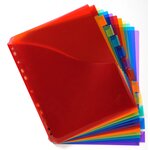 Intercalaires Avec Pochette Polypropylène 12 Positions - A4 Maxi - Couleurs Assorties - X 10 - Exacompta