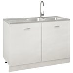 vidaXL Évier de cuisine à double évier argenté 1200x600x155 mm inox