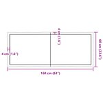 vidaXL Dessus de table bois massif traité bordure assortie