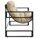 vidaXL Banc de jardin avec coussin taupe 113 cm acier