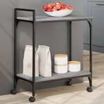 vidaXL Chariot de cuisine sonoma gris 60 5x31x72 5cm bois d'ingénierie
