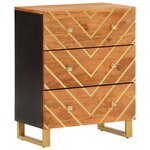 vidaXL Armoires latérales 3 Pièces marron et noir 60x33 5x75 cm