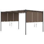 vidaXL Belvédère de jardin avec rideau latéral 4x3x2 25 m Taupe