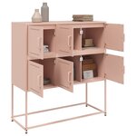 vidaXL Buffet rose 100 5x39x107 cm acier laminé à froid