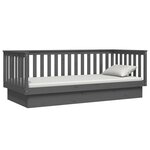 vidaXL Lit de jour sans matelas gris 90x200 cm bois de pin massif
