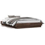 vidaXL Cadre de lit avec LED sans matelas chêne marron 120x190 cm