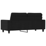 vidaXL Canapé à 2 places Noir 140 cm Tissu