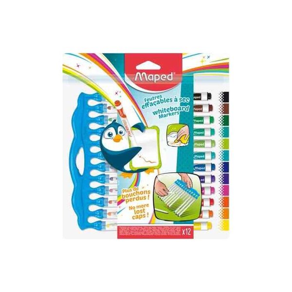 kit de 12 marqueurs pour tableau blanc Marker'Peps Innovation MAPED