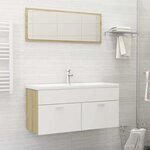 vidaXL Ensemble de meubles de salle de bain 2Pièces blanc et chêne sonoma
