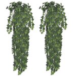 vidaXL Plantes artificielles 2 Pièces Lierre Vert 90 cm