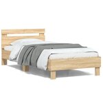 vidaXL Cadre de lit sans matelas avec tête de lit 100x200 cm