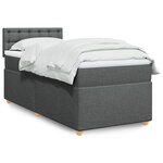 vidaXL Sommier à lattes de lit avec matelas Gris foncé 100x200cm Tissu