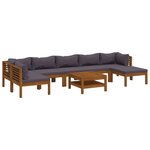 vidaXL Salon de jardin 8 Pièces avec coussin Bois d'acacia solide