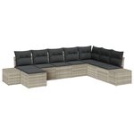 vidaXL Canapé de jardin 8 pièces avec coussins gris clair rotin
