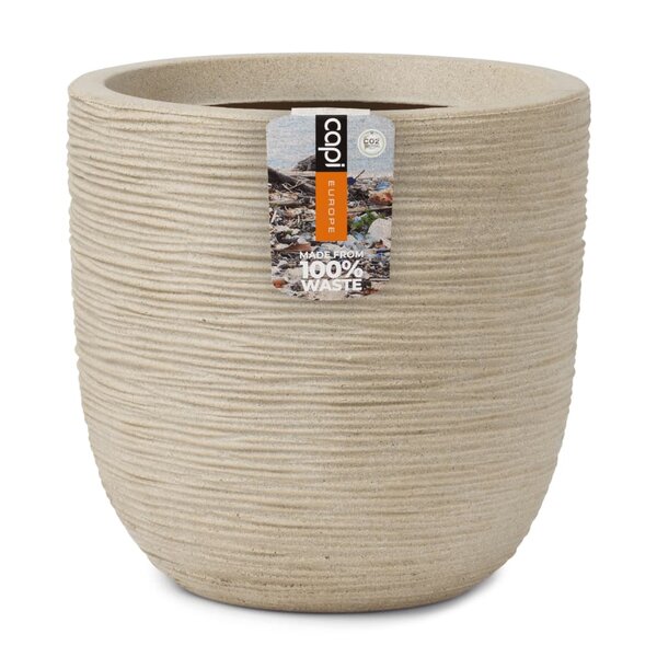 Capi Pot à fleurs Waste Rib 43x41 cm Beige terrazzo