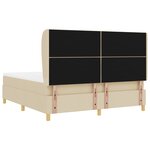 Lit Box Spring vidaXL avec Matelas Crème 180x200 cm Tissu