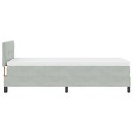 vidaXL Lit Box Spring avec Matelas Gris Clair 100x200 cm Velours