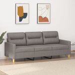 vidaXL Canapé à 3 places Taupe 180 cm Tissu