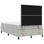 vidaXL Lit à ressorts avec matelas & banc Gris clair 120x200 cm Velours