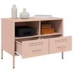 vidaXL Meuble TV rose 68x39x50 5 cm acier laminé à froid