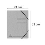Chemise À Élastique Sans Rabats Carte Lustrée 355gm2 - A4 - Gris - X 25 - Exacompta