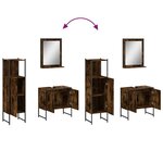 vidaXL Ensemble d'armoires de salle de bain 3 Pièces chêne fumé