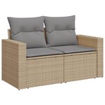 vidaXL Salon de jardin avec coussins 4Pièces mélange beige résine tressée