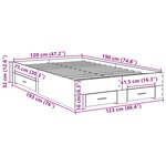 vidaXL Cadre de lit avec tiroirs chêne sonoma 120x190 cm en bois d'ingénierie