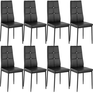 Lot de 8 chaises siège de salon cuisine salle à manger design élégant avec brillant noir 08_0000001