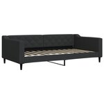 vidaXL Lit de jour avec gigogne et tiroirs noir 100x200 cm tissu